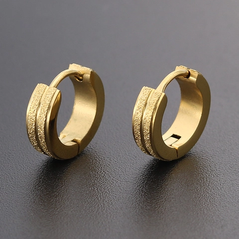Minimalistische Titanstahl Huggie Hoop Ohrringe Für Damen Herren Schwarz Gold Blau Silber Sandgestrahlte Matte Ohrschmuck