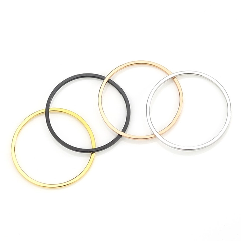 Minimalistischer Edelstahl Ring Einfaches Band Für Damen Herren Paare Mode Schmuck Gold Roségold Schwarz Silber Polierter Fingerring Geschenk