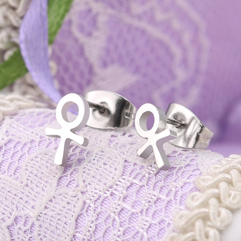 Titanstahl Ankh Kreuz Ohrstecker Minimalistisch Ägyptisches Symbol Lebenskreuz Ohrknochenstecker Für Damen Herren Gothic Punk Schmuck