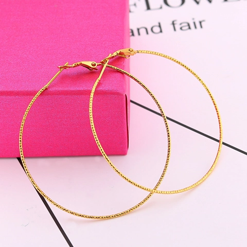 Edelstahl Creolen Für Damen Herren Strukturiert Diamantschliff Geometrisch Übertrieben Rund Ohrbuckle Schmuck Gold Schwarz Silber