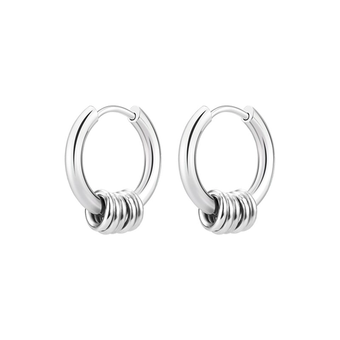 Boucles d'Oreilles Anneaux en Acier au Titane Minimalistes Avec Petits Anneaux Décoratifs Unisexe Hip Hop Tendance Boucle d'Oreille Ronde