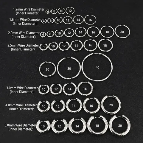 Pendientes de Aro de Acero Inoxidable Minimalistas Para Mujer Hebilla Geométrica Redonda Pulida Joyería Diaria