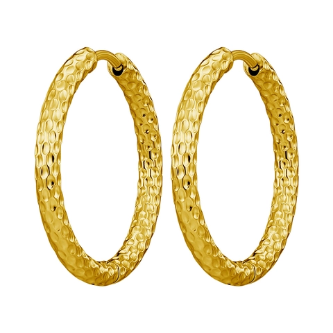 Boucles d'oreilles Créoles en Acier Inoxydable Titane Texturées Martellées Motif Torsadé Multicolore Rond Bijoux pour Femmes Hommes