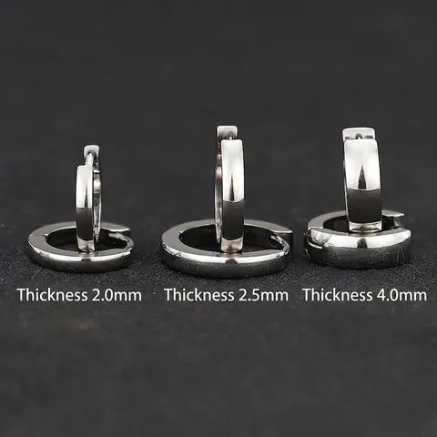 Boucles d'oreilles créoles Huggie en acier inoxydable pour femmes et hommes Minimaliste Acier titane poli Boucles d'oreilles Bijoux géométriques