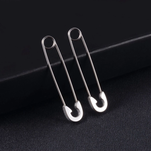 Titanstahl Sicherheitsnadel Ohrstecker Punk Hip-Hop Totenkopf Wolfskopf Spitze U-Form Ohrringe Für Damen Herren Schmuck