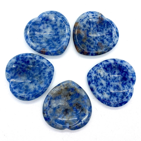 Pierre Naturelle en Forme de Cœur Pierre de Souci Massage du Pouce Anti-stress pour Fabrication de Bijoux DIY Pendentif
