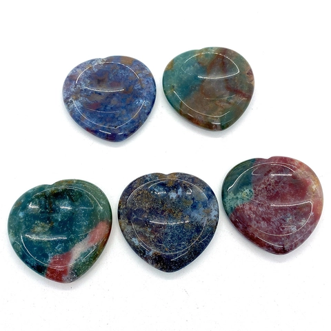 Piedra Natural Forma de Corazón Piedra del Pulgar para Aliviar el Estrés Ágata Piedra de Masaje Piedra de Palma Pulida para Joyas DIY Regalo