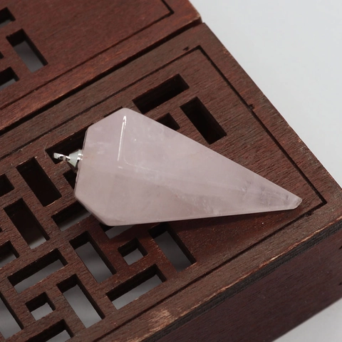 Natural Stone Tapered Pendant Amethyst Tiger Eye Black Agate Hexagonal Point Crystal Pendulum For DIY Jewelry Making Crafts