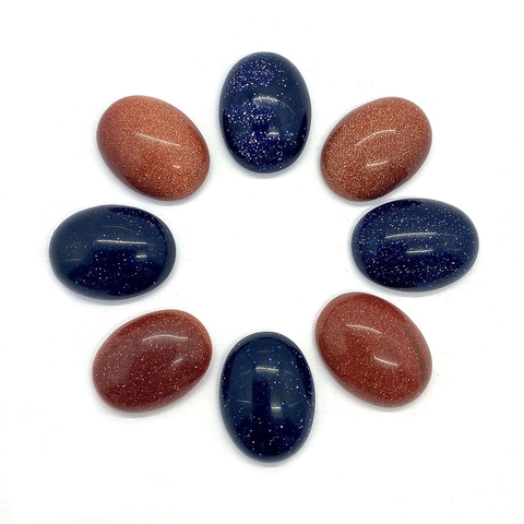 Natural Stone Oval Cabochon Rose Quartz Blue Gold Sandstone For Jewelry Making DIY Handcraft Ring Face Accessory