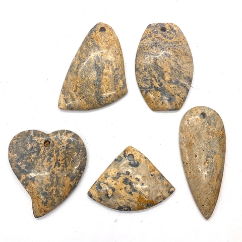 Natural Stone Agate Slices Pendants Heart Fan Water Drop Oval Geometric Charms For DIY Jewelry Making Accessories