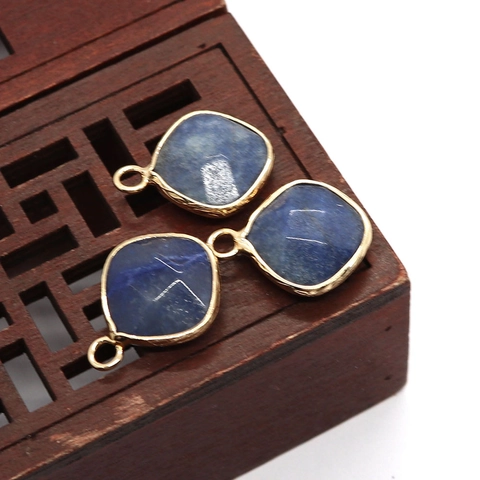 Natuursteen Diamant Gefacetteerde Hanger Lapislazuli Rozenkwarts DIY Sieraden Maken Bevindingen Accessoire Bruiloft Vrouwen Cadeau