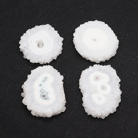 Natural White Crystal Solar Quartz Raw Stone Slices Irregular Polished Druzy Beads For DIY Jewelry Making Pendants