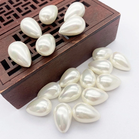 Teardrop Glass Imitation Artificial Pearl Beads Half Hole Loose Beads For DIY Jewelry Making Accessories Baroque Style Artificial Pearls