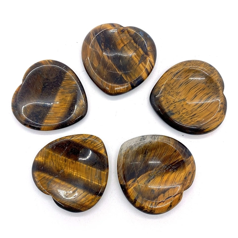 Pietra Occhio di Tigre Naturale a Forma di Cuore Pietra della Preoccupazione per Sollievo dallo Stress Meditazione Massaggio Casa Ufficio Decor