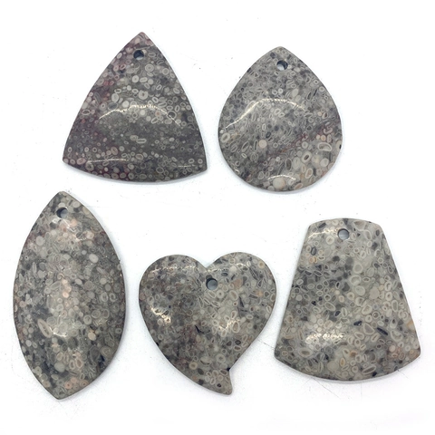Natural Agate Stone Pendants Mixed Geometric Shapes Heart Water Drop Speckled Charms For DIY Jewelry Making Handicraft Accessories