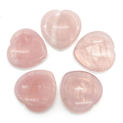 Piedra de Masaje de Cuarzo Rosa Natural en Forma de Corazón Pulida Alivio del Estrés Cristal de Curación Ornamento