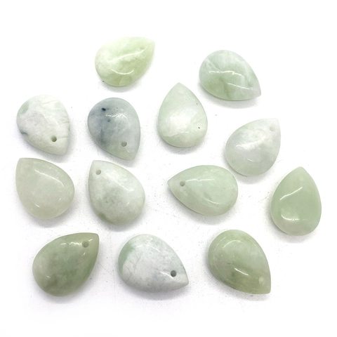 Ciondolo a Goccia in Giada del Myanmar in Pietra Naturale per Creazione di Gioielli Fai-da-Te Forniture Artigianali Unisex