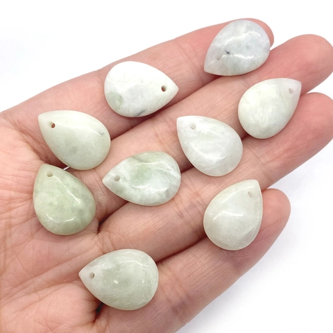 Ciondolo a Goccia in Giada del Myanmar in Pietra Naturale per Creazione di Gioielli Fai-da-Te Forniture Artigianali Unisex