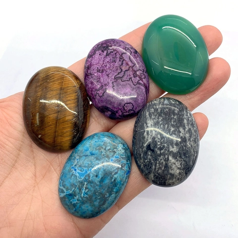 Natural Stone Oval Cabochon Beads Tiger Eye Green Aventurine Turquoise For DIY Jewelry Making Findings Accessory