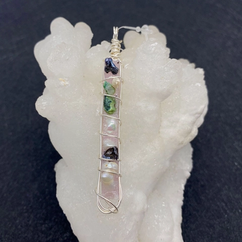 Handgefertigter Naturstein Drahtgewickelt Kristall Unregelmäßiger Anhänger Für DIY Halskette Schmuckherstellung Boho Stil Nur Anhänger