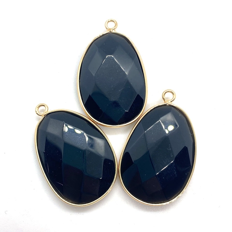 Natural Stone Water Drop Faceted Pendant Only Without Chain Metal Wrapped Teardrop Charm For DIY Necklace Earring Jewelry Making