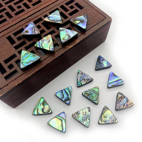 Natural Iridescent Abalone Shell Triangle Beads For DIY Jewelry Making Polished Rainbow Shell Spacers For Necklaces Earrings