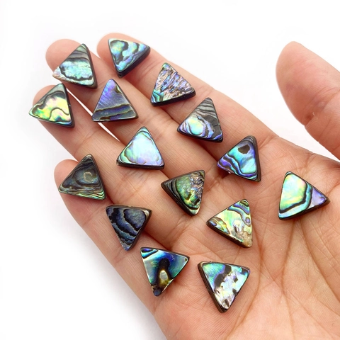 Natural Iridescent Abalone Shell Triangle Beads For DIY Jewelry Making Polished Rainbow Shell Spacers For Necklaces Earrings