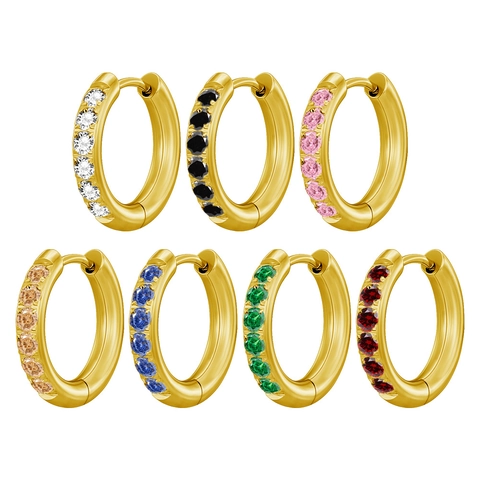 Minimalistische Edelstahl Ohrringe Mit Bunten Strass Eingelegt Mode Huggie Ohrringe Für Damen Täglichen Schmuck Geschenk
