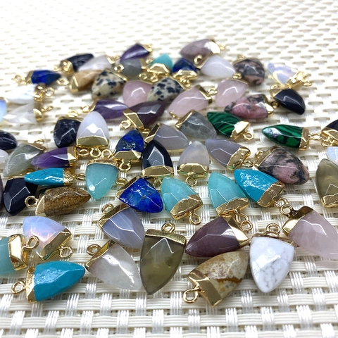 Natuursteen Gefacetteerde Hanger In Kogelvorm Met Vergulde Legering Kap DIY Sieraden Maken Accessoire Voor Ketting