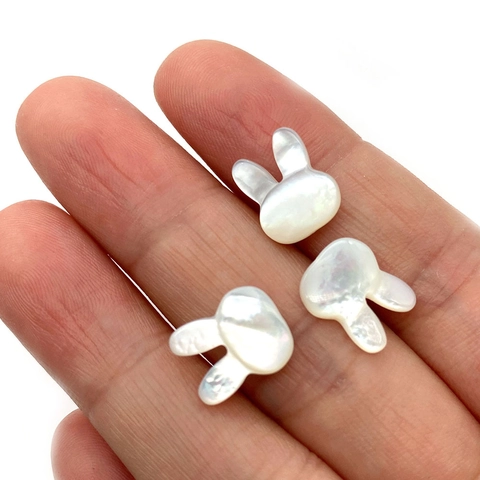 Natural Sea Shell Rabbit Shape Beads Mother Of Pearl Bunny Head Loose Beads For DIY Jewelry Making Necklaces Accessories