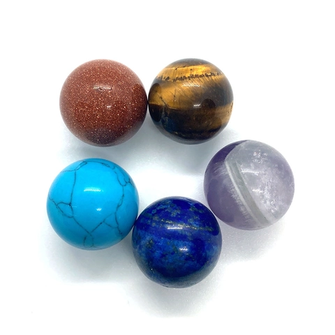 16mm Naturstein Kugel Perlen Ohne Loch Poliert Edelstein Kristallkugel Für DIY Schmuckherstellung Halskette Anhänger Dekor