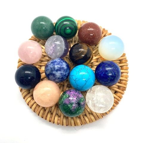 16mm Pietra Naturale Perle Tonde Ametista Lapislazzuli Occhio Di Tigre Malachite Quarzo Rosa Senza Foro Perline Sciolte Per Gioielli