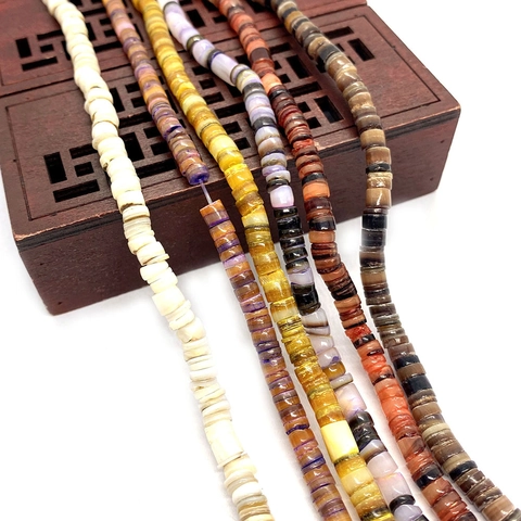 Natuurlijke Geverfde Schelp Heishi Kralen Ovale Ronde Buis Vorm Losse Kralen Voor DIY Ketting Armband Retro Sieraden Maken
