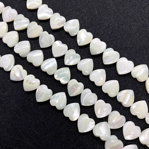 Cuentas Sueltas de Concha de Madreperla Blanca Natural Iridiscente Forma de Luna Hoja Corazón Pájaro Pulido Accesorios para Creación de Joyas DIY
