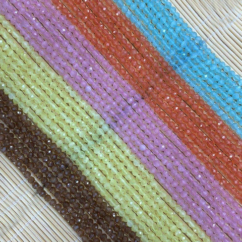 Faceted Cat's Eye Beads Natural Stone Small Round Spacer Beads For DIY Jewelry Making Necklaces Bracelets Accessories