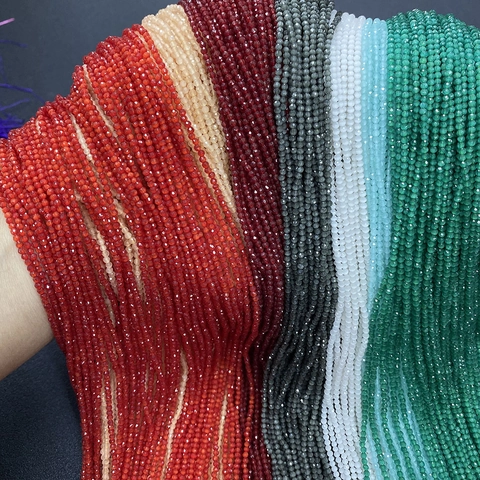Faceted Cat's Eye Beads Natural Stone Small Round Spacer Beads For DIY Jewelry Making Necklaces Bracelets Accessories