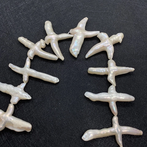 Natürliche Süßwasser Süßwasserperle Kreuz Vogelform Unregelmäßige Weiße Lose Süßwasserperlen Für DIY Schmuckherstellung Hochzeit Party Kette