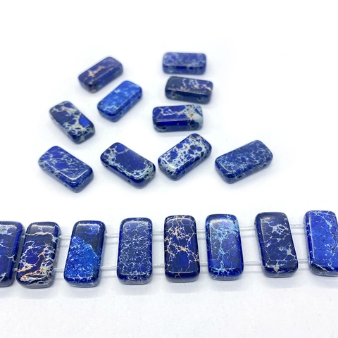 Pietra Naturale Diaspro Imperiale Turchese Perle Sfuse Rettangolo Piatte Perle Distanziatrici Per Creazione Gioielli DIY