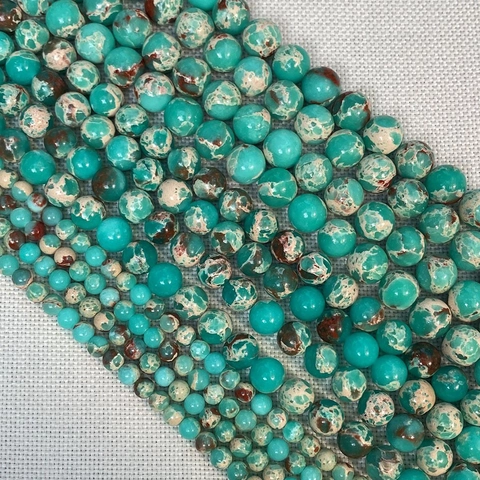 Natural Imperial Jasper Stone Loose Beads Round Polished Marble Texture Beads For DIY Jewelry Making Necklace Accessories