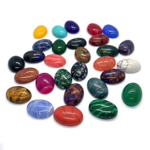 Naturstein Oval Cabochon Perlen Achat Lapis Lazuli Tigerauge Malachit Lose Edelsteine Für DIY Schmuckherstellung Zubehör