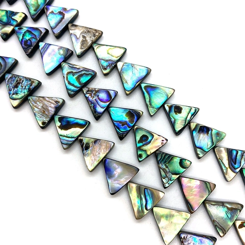 Natural Abalone Shell Triangle Loose Beads Iridescent Rainbow Shell Polished Spacers For DIY Jewelry Making Necklace Crafts