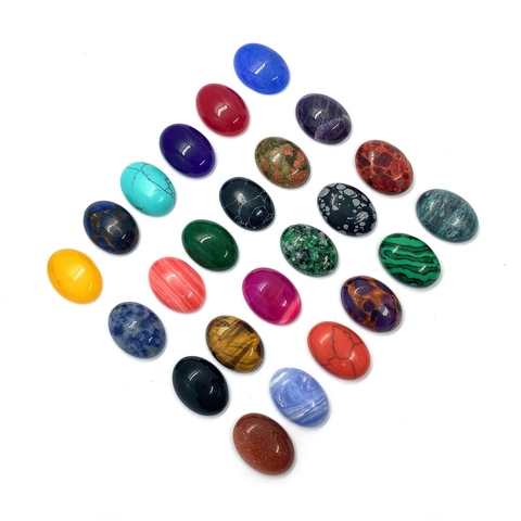 Natuursteen Ovale Cabochon Kralen Agaat Lapis Lazuli Tijgeroog Malachiet Losse Edelstenen Voor DIY Sieraden Maken Accessoires