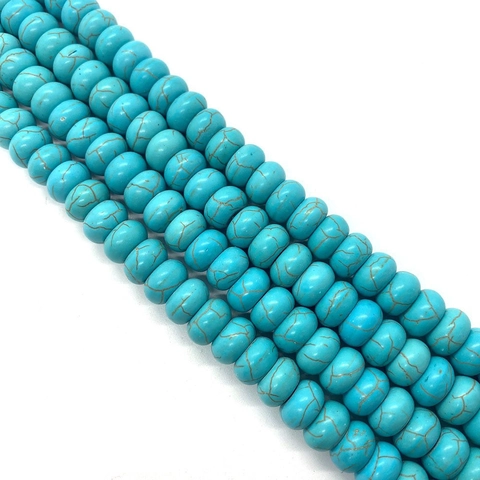 Piedra Natural Azul Turquesa Rondelle Cuentas Sueltas Espaciadores Ábaco Para Bricolaje Pulsera Collar Fabricación De Joyas