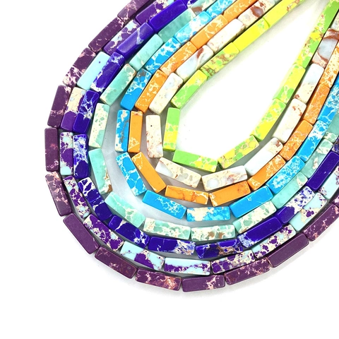 Natural Turquoise Loose Beads Rectangular Tube Cuboid Stone Beads For DIY Jewelry Making Accessories Bracelet Necklace Handmade Beads