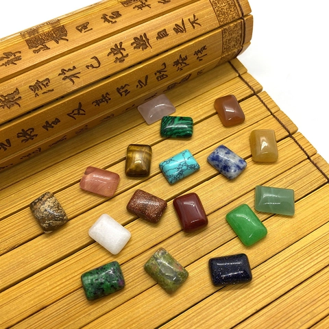 Cabochons en Pierre Naturelle Rectangulaires Polis Perles de Pierres Précieuses pour la Fabrication de Bijoux DIY Accessoires