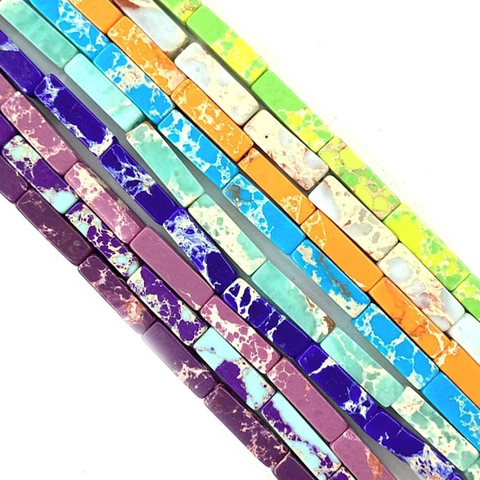 Natural Turquoise Loose Beads Rectangular Tube Cuboid Stone Beads For DIY Jewelry Making Accessories Bracelet Necklace Handmade Beads