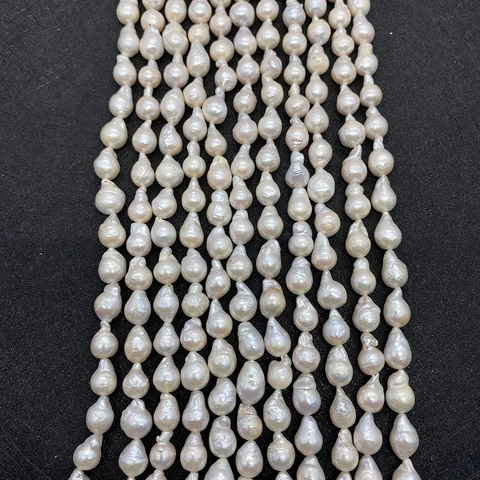 Perles d'Eau Douce Baroques Naturelles Forme Goutte Irrégulière Perles en Vrac pour Fabrication de Bijoux DIY Collier Blanc