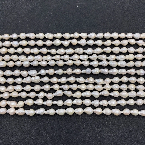 Perles d'Eau Douce Baroques Naturelles Forme Goutte Irrégulière Perles en Vrac pour Fabrication de Bijoux DIY Collier Blanc