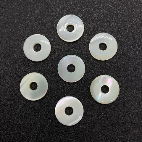 Natürliche Perlmutt Weiße Muschel Runde Ring Polierte Lose Künstliche Perlen Für DIY Schmuckherstellung Minimalistisch Boho Schmuckzubehör