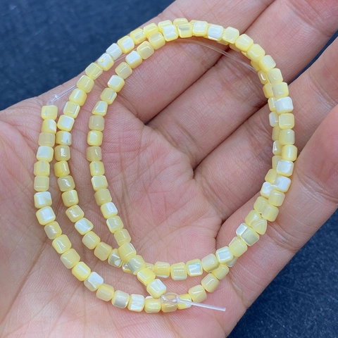 Natural Sea Shell Cube Beads Iridescent Mother of Artificial Pearl Loose Spacer Beads For DIY Jewelry Making Necklace Bracelet Accessory